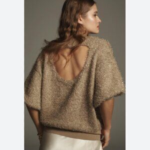 Brand New The Violetta Short-Sleeve Tinsel Sweater by Maeve